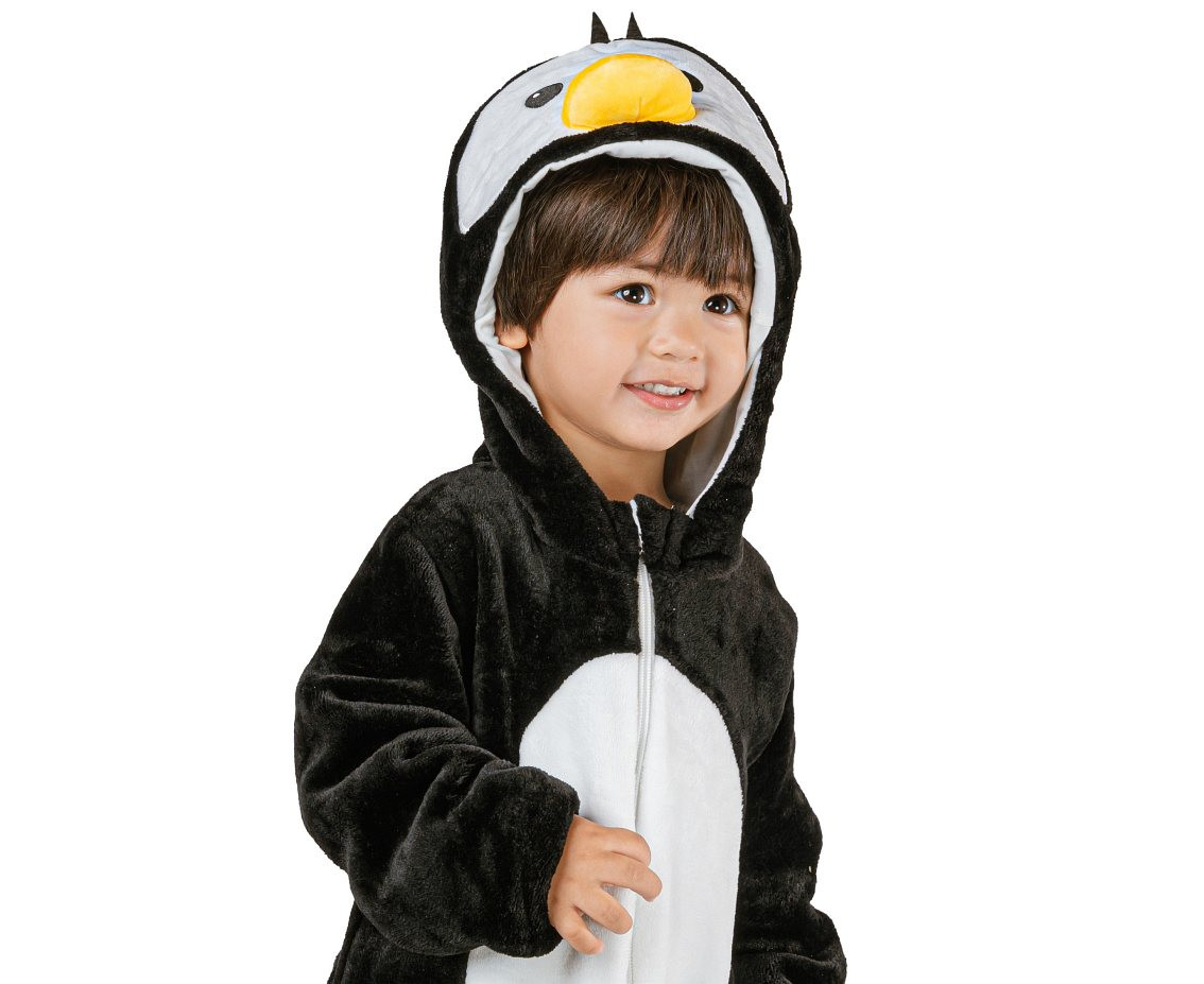 Costume for child Pinquin (hooded jumpsuit), size 92/104 cm